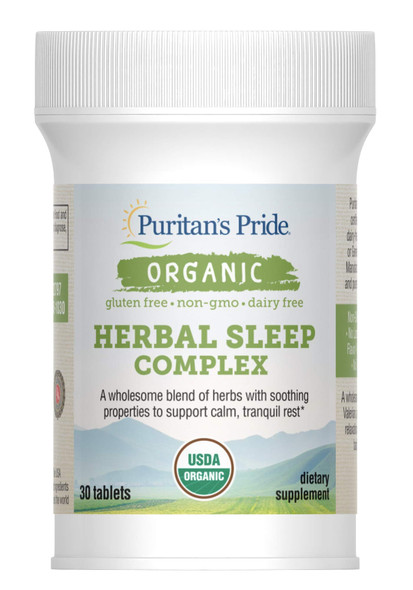 Puritan's Pride Organic Herbal Sleep Complex, 30 Tablets