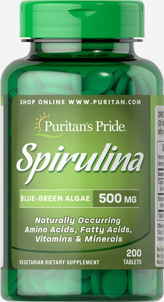 Spirulina 500 mg, Immune Support, 200 Count by Puritan's Pride