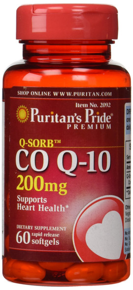 Puritan's Pride Q Sorb Coq-10 200 Mg 1 Bottle 60 Softgels