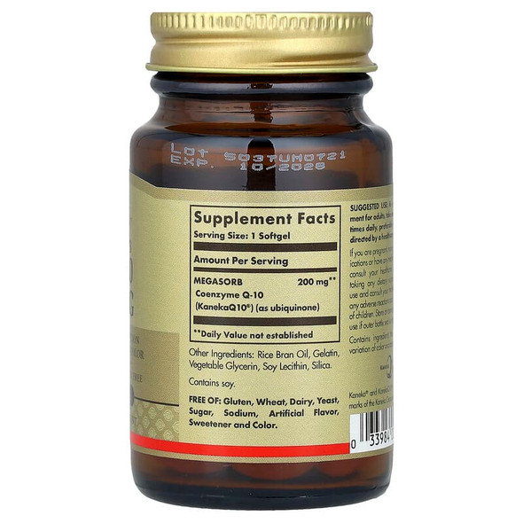 Solgar Megasorb CoQ 10 200 mg 30 Softgels