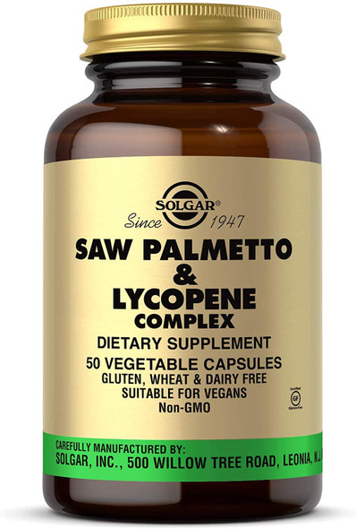 Solgar Saw Palmetto Lycopene Complex Vegetable Capsules, 50 Count
