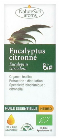 NatureSun Aroms Organic Essential Oil Lemon Eucalyptus (Eucalyptus Citriodora) 10ml