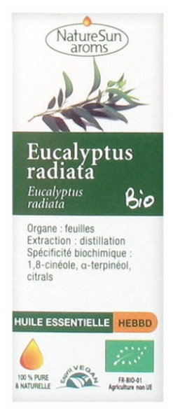 NatureSun Aroms Organic Essential Oil Radiata Eucalyptus (Eucalyptus Radiata) 10ml