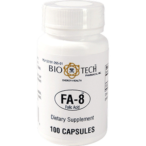 FA-8 Folic Acid 800 mcg 100 caps - Bio-Tech - 3 pack