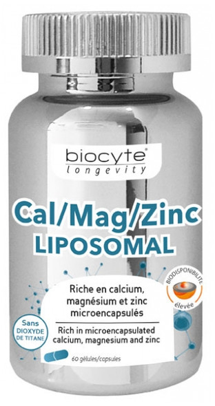 Biocyte Longevity Cal/Mag/Zinc Liposomal 60 Capsules