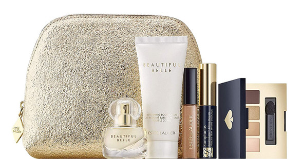 Estee Lauder 6 pc Beautiful Belle Eau de Parfum Purse Spray Travel Set