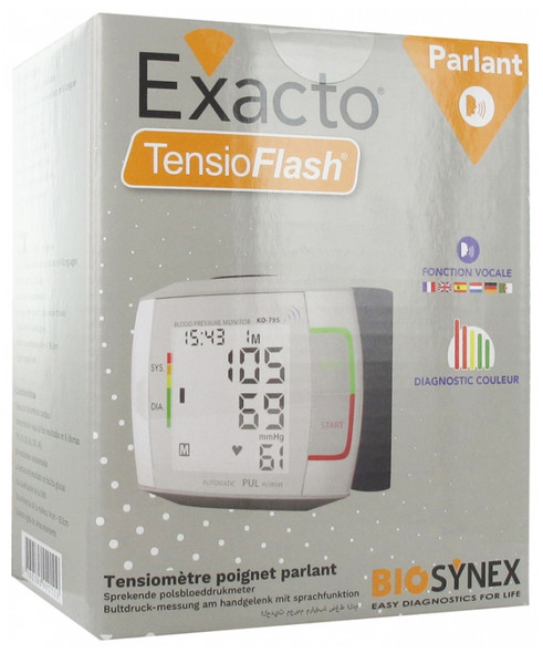 Biosynex TensioFlash Talking Wrist Blood Pressure Monitor KD-795