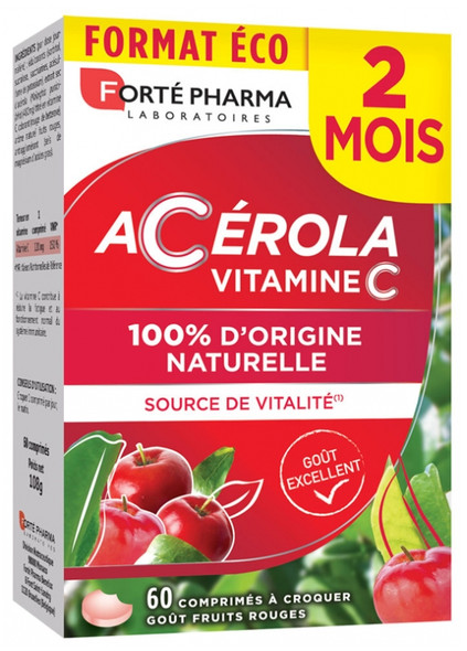 Forte Pharma Energy Acerola 60 Tablets to Crunch