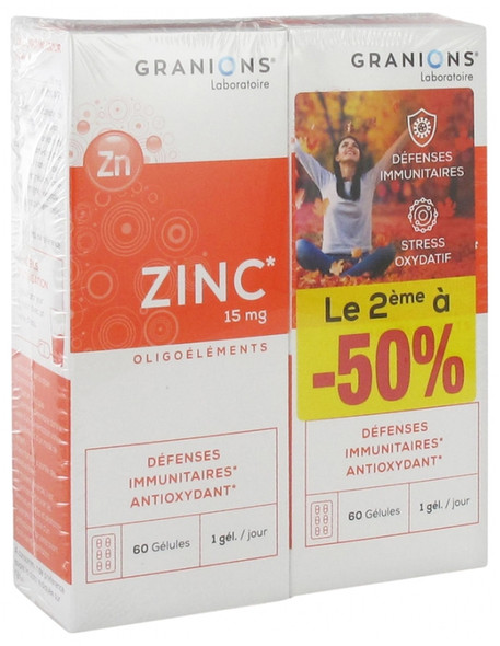 Granions Zinc 15mg 2 x 60 Capsules