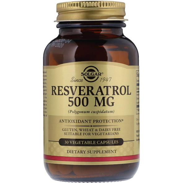 Resveratrol Antioxidant 500 MG (30 Vegetarian Capsules)