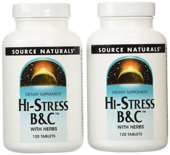 Source Naturals Hi-Stress B and C with Herbs, 120 Tablets (Pack of 2)