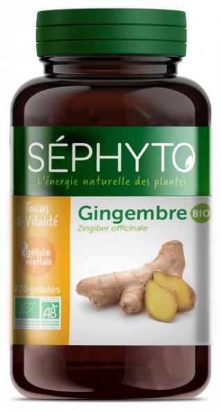 Sephyto Tonus & Vitality Organic Ginger 200 Capsules