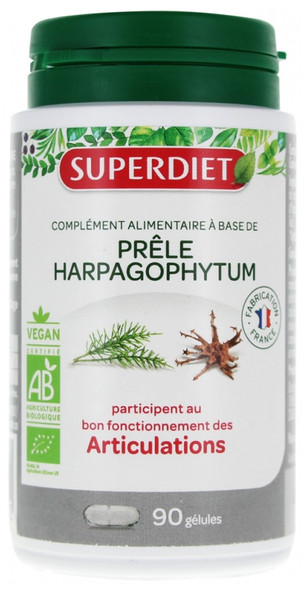 Superdiet Organic Horsetail Harpagophytum 90 Capsules