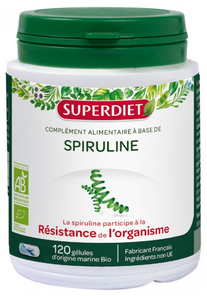 Superdiet Ecocert Spirulina 120 Capsules