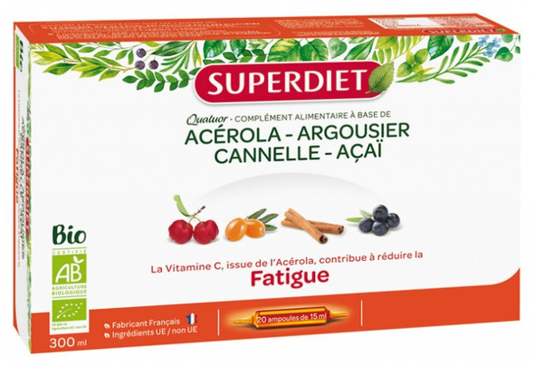 Superdiet Organic Tonic Acerola Quatuor 20 Phials