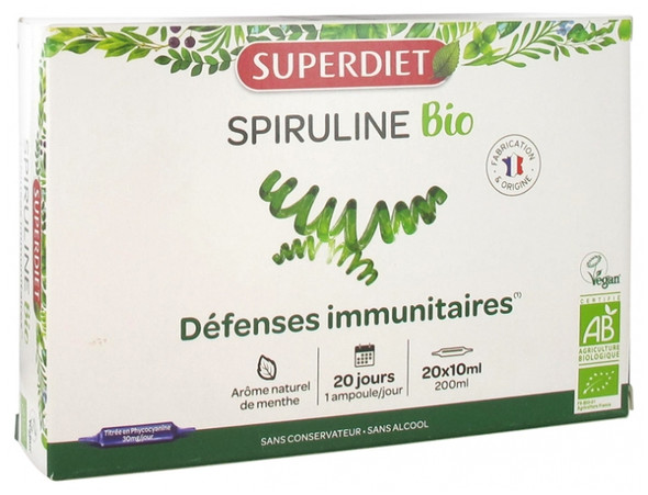 Superdiet Spirulina Organic 20 Phials