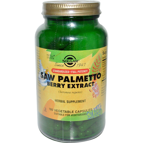 Solgar, Saw Palmetto Berry Extract, 180 Veggie Caps - 2pc