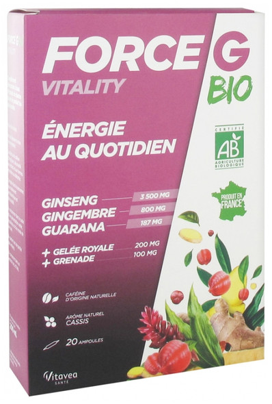 Vitavea Force G Organic Vitality Daily Energy 20 Phials