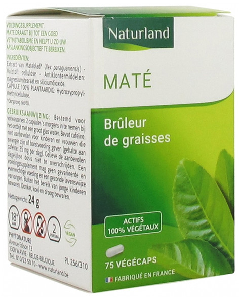 Naturland Mate Fat Burner 75 Vegecaps