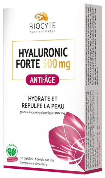 Biocyte Hyaluronic Forte 300mg Anti-Ageing 30 Capsules + 1 Bracelet Free