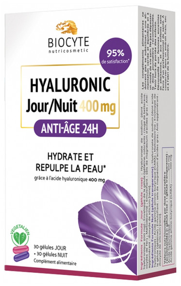 Biocyte Hyaluronic Day/Night 400mg Anti-Aging 24H 60 Capsules