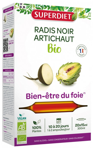 Superdiet Organic Black Radish - Artichoke 20 Phials
