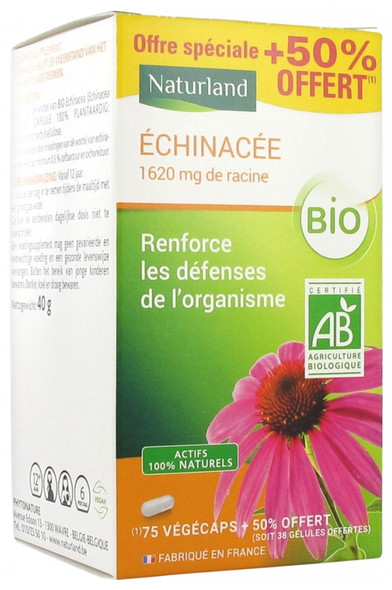 Naturland Echinacea Organic 75 Vegecaps + 38 Free Vegecaps