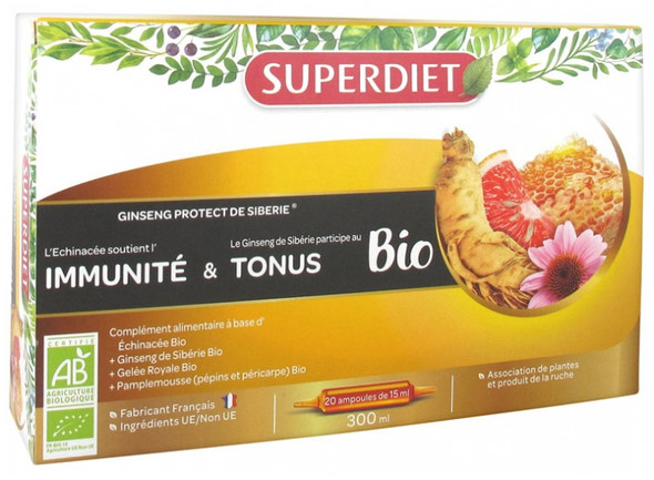 Superdiet Organic Protect Ginseng 20 Phials