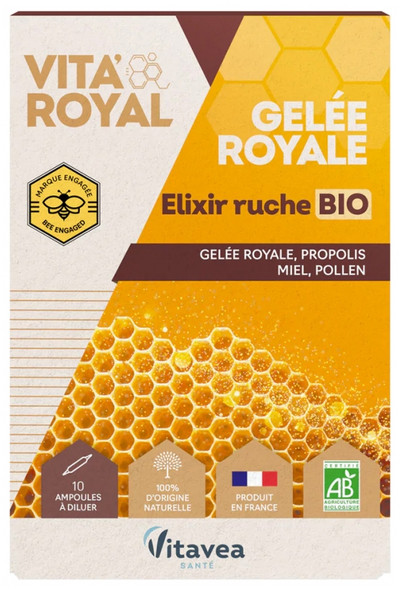 Vitavea Vita'Royal Royal Jelly Elixir Hive Organic 10 Phials