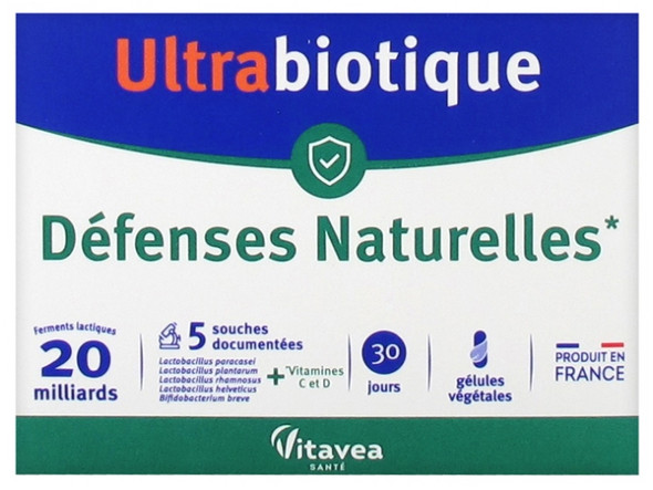 Vitavea Ultrabiotique Natural Defenses 30 Vegetable Capsules