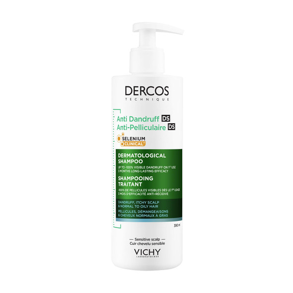 Vichy Dercos Anti-Dandruff DS Shampoo for Normal to Oily Hair 390ml