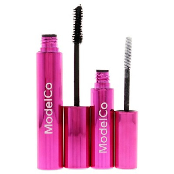 Fibre Lash Brush on False Lashes Kit - Black by ModelCo for Women - 2 Pc 0.34 oz Extension Mascara, 0.03 oz Lash Fibres