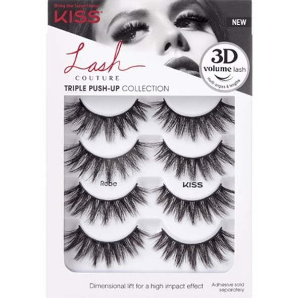KISS Lash Couture Triple Push-Up Collection Fake Eyelashes - Robe - 4 Pairs