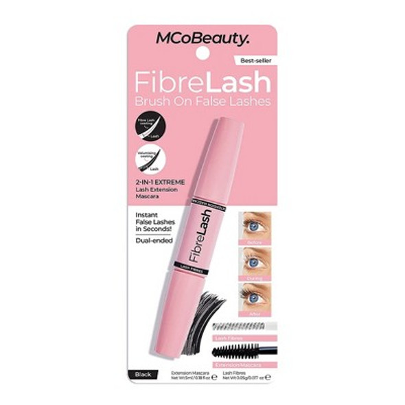 MCoBeauty FibreLash Brush On False Lashes - Eye Makeup Mascara - Black - 0.017 oz