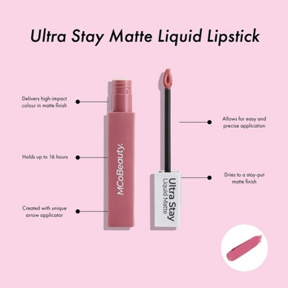 Ultra Stay Matte Liquid Lipstick - Dusty Rose by MCoBeauty for Women - 0.16 oz Lipstick