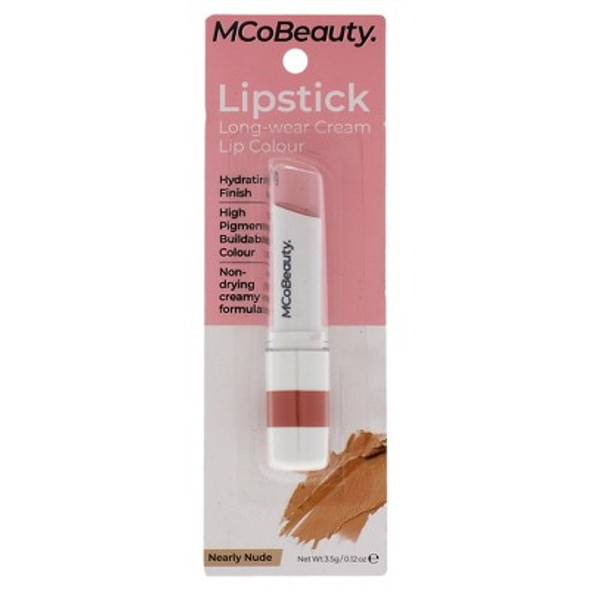 Lipstick Long-Wear Cream Colour - Nearly Nude by MCoBeauty for Women - 0.12 oz Lipstick