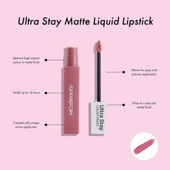 Ultra Stay Matte Liquid Lipstick - Dusty Mauve by MCoBeauty for Women - 0.16 oz Lipstick