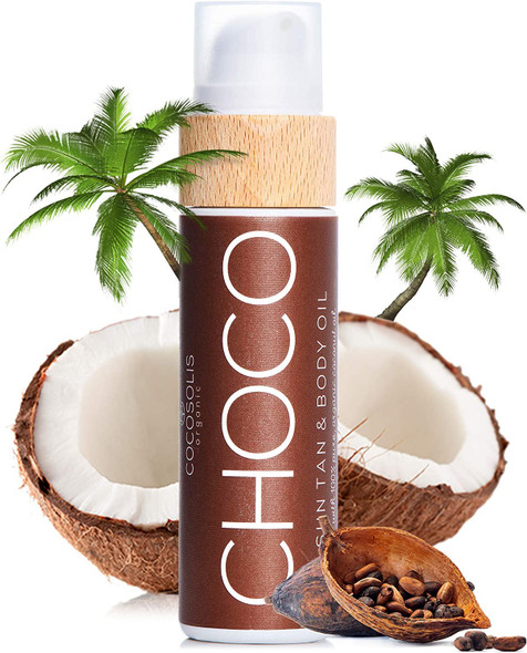 COCOSOLIS Choco Tan Accelerator with Vitamin E, Bio Oil Body Lotion for Natural Tan (110 ml)