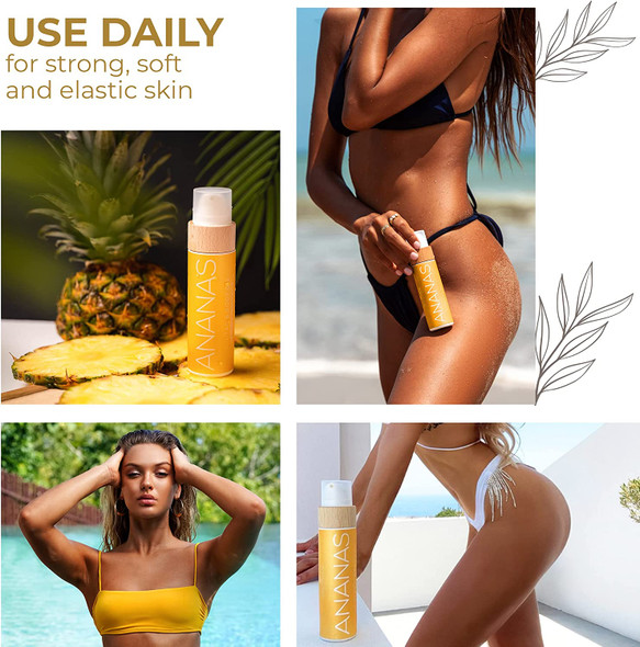 COCOSOLIS ANANAS tanning accelerator - organic tanning oil with vitamin E & pineapple scent for a quick, intensive tan - tanning enhancer for a rich chocolate tan - nourishing body lotion (110 ml)