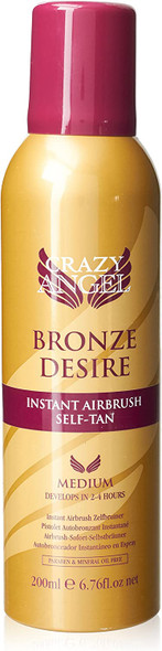 Crazy Angel Bronze Desire Instant Airbrush, Medium Self Tan Spray 200 ml