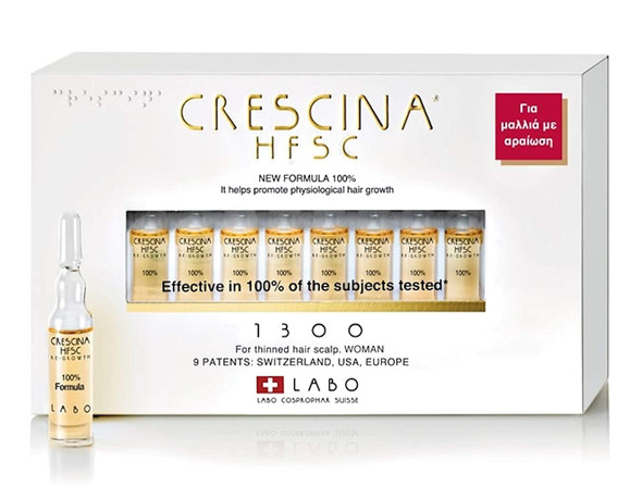 Crescina HFSC Hair Growth Treatment Thinned Hair Scalp For Woman 20 Vials (1300 - Severe Hair Loss)