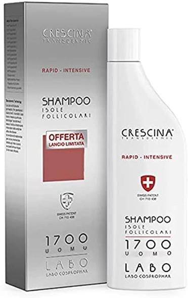 Crescina Transdermic RAPID INTENSIVE Follicular islands Shampoo Fall Hair Treatment 1700 MAN 150ml