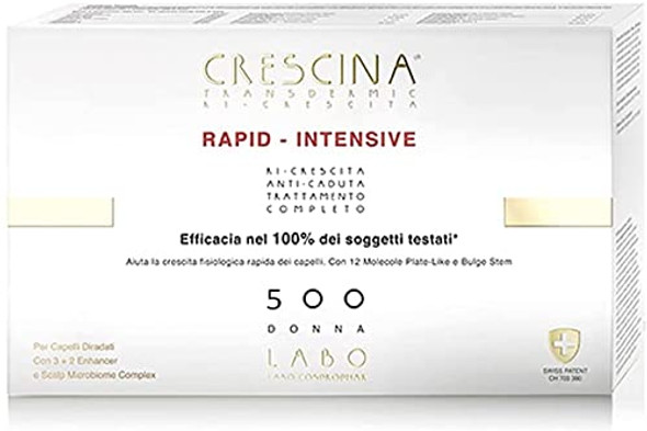 Crescina Transdermic RAPID-INTENSIVE 500 Woman 10+10 Hair Growth Vials