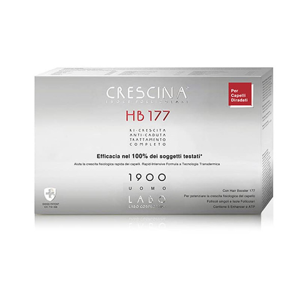 Crescina Transdermic Follicular Islands HB 177 and Anti-fall Treatment Complete Hair Booster for 1900 Man 20+20 vials