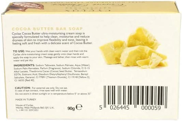 Cyclax Nature Pure Cocoa Butter Ultra Moisturising Soap 90g (Pack of 6)