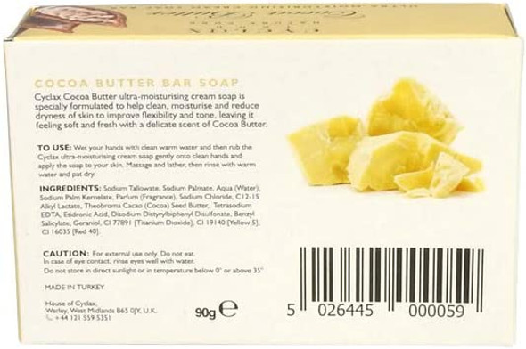 Cyclax Nature Pure Cocoa Butter Ultra Moisturising Soap 2 x 90g (Pack of 4)