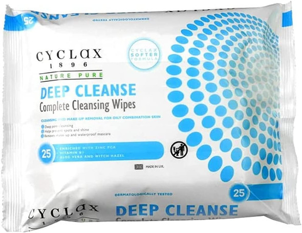 Cyclax Nature Pure Deep Cleanse Cleansing Wipes - 25 Wipes