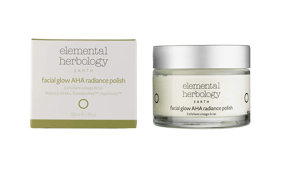 Elemental Herbology Facial Glow AHA Radiance Polish, 1.7 Fl Oz- For All skin types as a weekly treatment, especially dull skin, uneven skin tone, blackheads, pigmentation