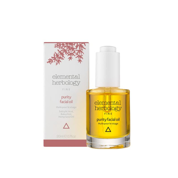 Elemental Herbology Purity Facial Oil, 0.70 floz - Facial Oil for oily, breakout-prone or combination skin with Salicylic Acid and Bakuchiol