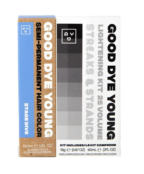 Good Dye Young Streaks and Strands Semi Perm Dye (Stage Dive) with Lightening Kit - 2 oz